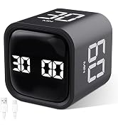 GuDoQi Multi-Function Cube Timer, 5/10/30/60 Min & Custom Count Down, Included Pause & Resume Fea...