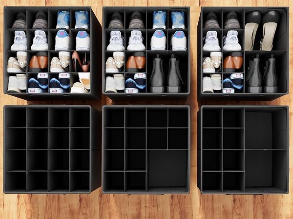 SUOCO 2 Pack Shoe Organizer for Closet, Fits up to 32 Pairs