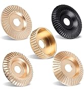Pomsare 5PCS Angle Grinder Wood Carving Disc Set, 4 and 1/2 Attachments with 5/8 inch Arbor, Stum...