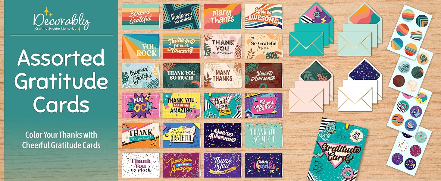 assorted gratitude cards set