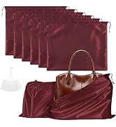 Q&J Fabric Co. 6 Pack Satin Dust Bags for Purses and Handbags - Purse Storage Organizer with Draw...