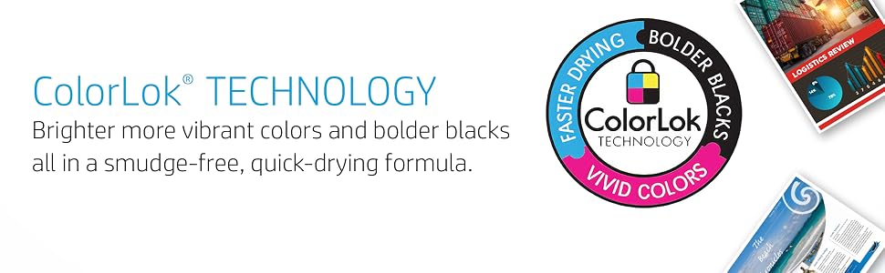 ColorLok Technology brighter more vivid colors, bolder blacks, smudge-free quick-drying formula