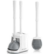 Unique Toilet Plunger and Brush, Silicone Brush and Heavy Duty Toilet Plunger Set with Ventilated...