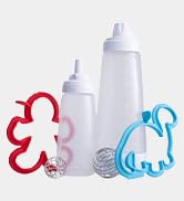 Whiskware Pancake Batter Bottle, Two Silicone Pancake Molds, and Two BlenderBall Wire Whisks, Pan...