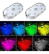 Zosppei 2 PCS Car Led Lights Interior,7 Colors Ambient Lighting Car Interior,USB Rechargeable Car...