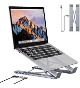 5-in-1 USB C Hub Adjustable Aluminum Laptop Stand, 4-Port USB A 3.0 with 5Gbps Data Transfer USB ...