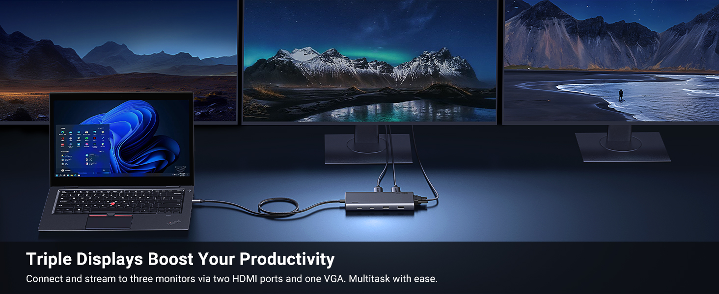 triple display docking station