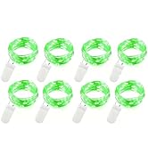 VOOKRY 8 Pack 30 Led Fairy Lights Battery Operated String Lights - 10 ft Green Waterproof Silver ...