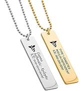 Medical Alert Necklace personalized for men & women, Custom Stainless Steel Engraved ID emergency...