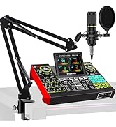 Podcast Equipment Bundle with 3.5mm Condenser Microphone for Pc/Phone Live Streaming Singing Gami...