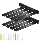 HEART ART Floating Shelf Bracket 10 Inch,8 Pack Heavy Duty Shelf Brackets,L Brackets for Shelves ...
