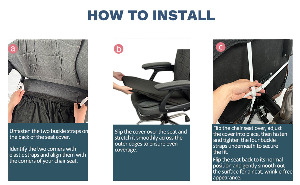 How to Install the seat covers for desk office computer chairs