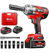 SILVEL Cordless Impact Wrench, MAX 650N.M Brushless Impact Gun 1/2 inch, 4.0Ah Battery, 6 Sockets...