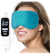 Ezona Heated Eye Mask, Warm Eye Compress Mask, USB Electric Eye Heating Pad with Temperature & Ti...
