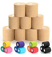 Upgraded 9-Pack Self Adhesive Bandage Wrap – 2 Inches × 5 Yards Elastic Cohesive Bandage Wrap, Se...