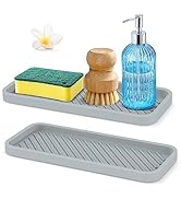 Silicone Sponge Holder for Kitchen Sink-2 PCS Thicker Heavier Kitchen Sink Tray,EGWON Kitchen Soa...