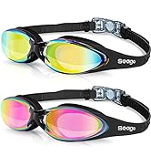 Seago 2 pack Swim Goggles for Men Women Anti Fog No Leaking Adult Water Pool Goggles