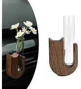 Rislobx Car Vase Vent Clip, Flower Car Vase Clip Wood Auto Vase Glass Tube Car Vent Decor Interio...