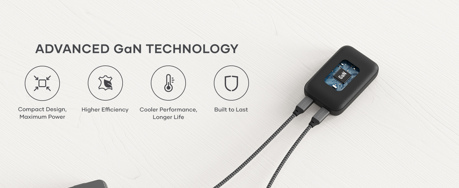 Satechi OntheGo 67W Wall Charger, GaN USB C Travel Charger with 2 USB-C PD Fast Charging Ports