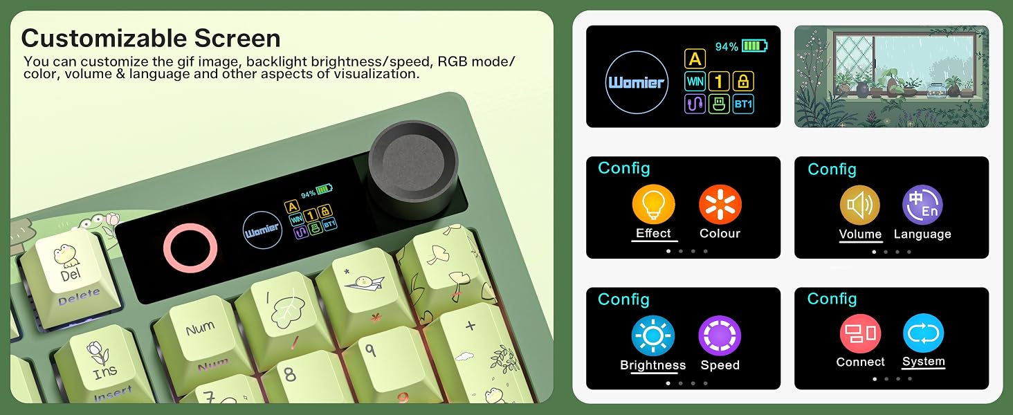 Frog Wireless Mechanical Creamy Keyboard,Gaming Keyboard with Number Pad,98% Keyboard