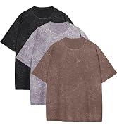 Men's Oversized T Shirts Summer Vintage Tees Acid Washed Short Sleeve Casual Tops