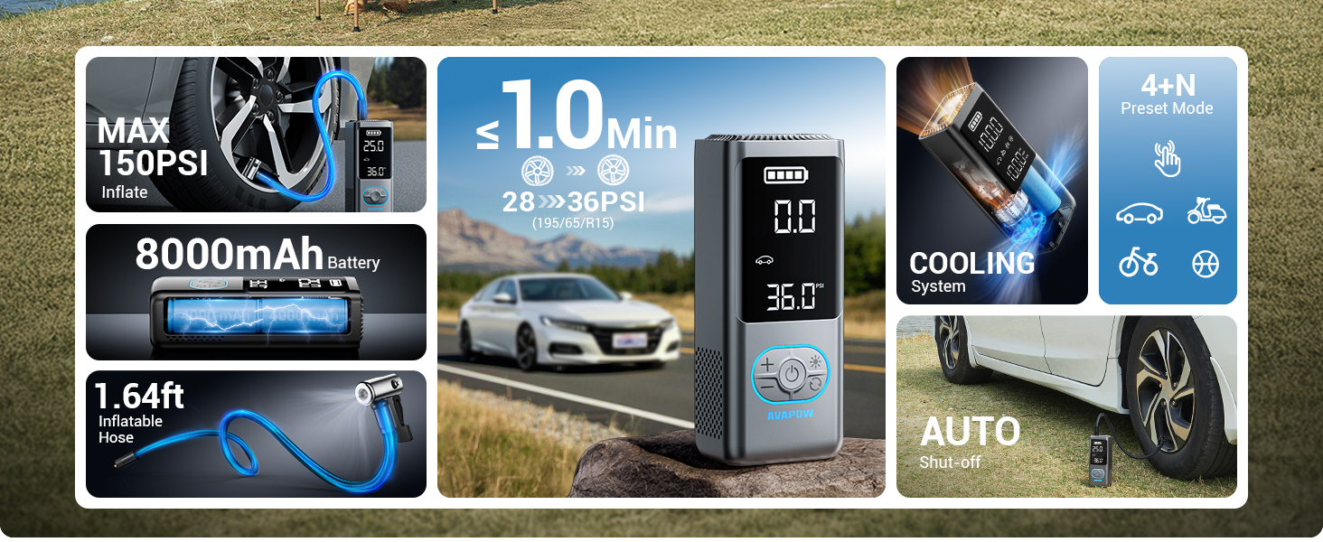 Tire Inflator Portable Air Compressor