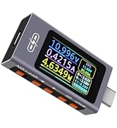 POROMETISTO UT01C USB Tester, 3.3-40V 0-12A USB C Cable Tester, Voltage Current Power Tester Mult...