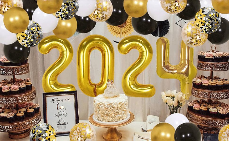 black gold balloons
