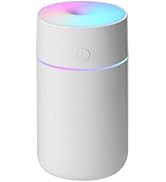 Mini Humidifier,2 Mist Modes 230ml Super Quiet Personal Humidifier with Colorful Lights for Bedro...