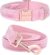 ARING PET Dog Collar and Leash, Velvet Dog Collar and Leash Set, Soft & Comfy, Adjustable Collars...
