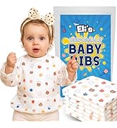 Eli with Love Disposable Bibs Individually Wrapped, Long Sleeve Bib with Crumb Catcher - Waterpro...