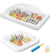 HBlife Inflatable Serving Bar & Mesh Food Cover Combo Set, Party Supplies for Buffet Food Drink O...