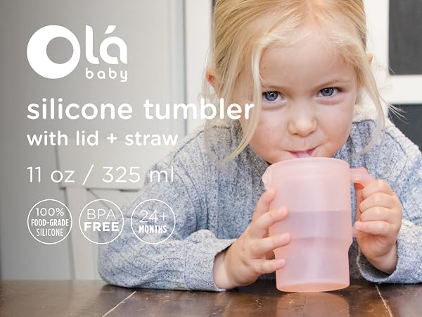 Silicone Tumbler with Lid + Straw 11 oz