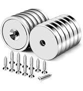 DIYMAG Heavy Duty Magnets,60LBS Strong Rare Earth Neodymium Round Base Cup Magnetic with Counters...