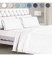 Mueller Ultratemp King Size Sheets Set, Super Soft 1800, 6 Piece, Deep Pocket up to 16" Cooling S...