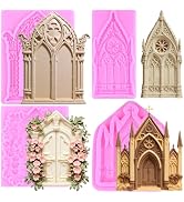ZiXiang Gothic Window Door Silicone Molds Castle Door Fondant Mold Window Frame Chocolate Mold fo...