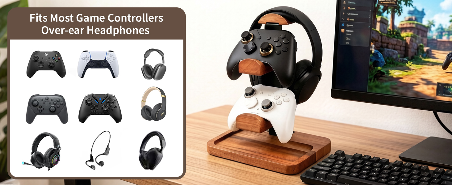 Headphone Stand with Controller Holder