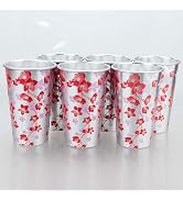 TJ Color Changing Aluminum Metal Cups, Reusable Party Cup Set, Aluminum Drinking Cups, Set of 6, ...