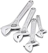 MAXPOWER 4PCS Heavy Duty Adjustable Wrench Set, Industrial Grade Shifter Movable Spanners, Cr-V S...