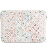 Shiprabags 13-14 inch Cotton Quilted Laptop Sleeve for Women, Aesthetic Puffy Laptop Case Carryin...