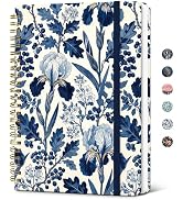 Taja Lined Spiral Journal Notebook for Women, Pretty College Ruled Notebook for Work & Note Takin...