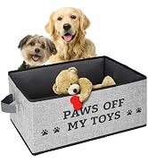 Lukeline Decorative Dog Toy Storage Basket, Collapsible Fabric Pet Basket with Handles, Sturdy Do...