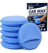 Car Wax Applicator Pads 6 Pack, Microfiber Foam Sponge Buffing Polishing Pads Finger Pocket for C...