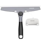 ROSEOK All-Purpose Silicone Squeegee for Shower Glass with Adhesive Hook, Pivoting Head, 10 Inch,...