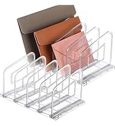 LALOBLUE File Organizer, Acrylic File Folder Organizer File Sorter, Plastic Vertical Book Divider...