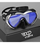 Scuba Diving Mask Anti-Fog Panoramic Snorkel Goggles, Adult Mirror Swim Mask Single Lens Swim Gog...