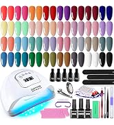JODSONE Gel Nail Polish Kit with U V Light 32 Colors Gel Polish Nail Kit Soak Off Gel Nail Set Ma...