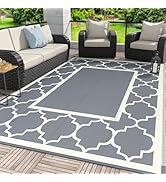 GENIMO 6' x 9' Outdoor Rug Waterproof for Patio Decor, Foldable Reversible Plastic Straw Area Rug...