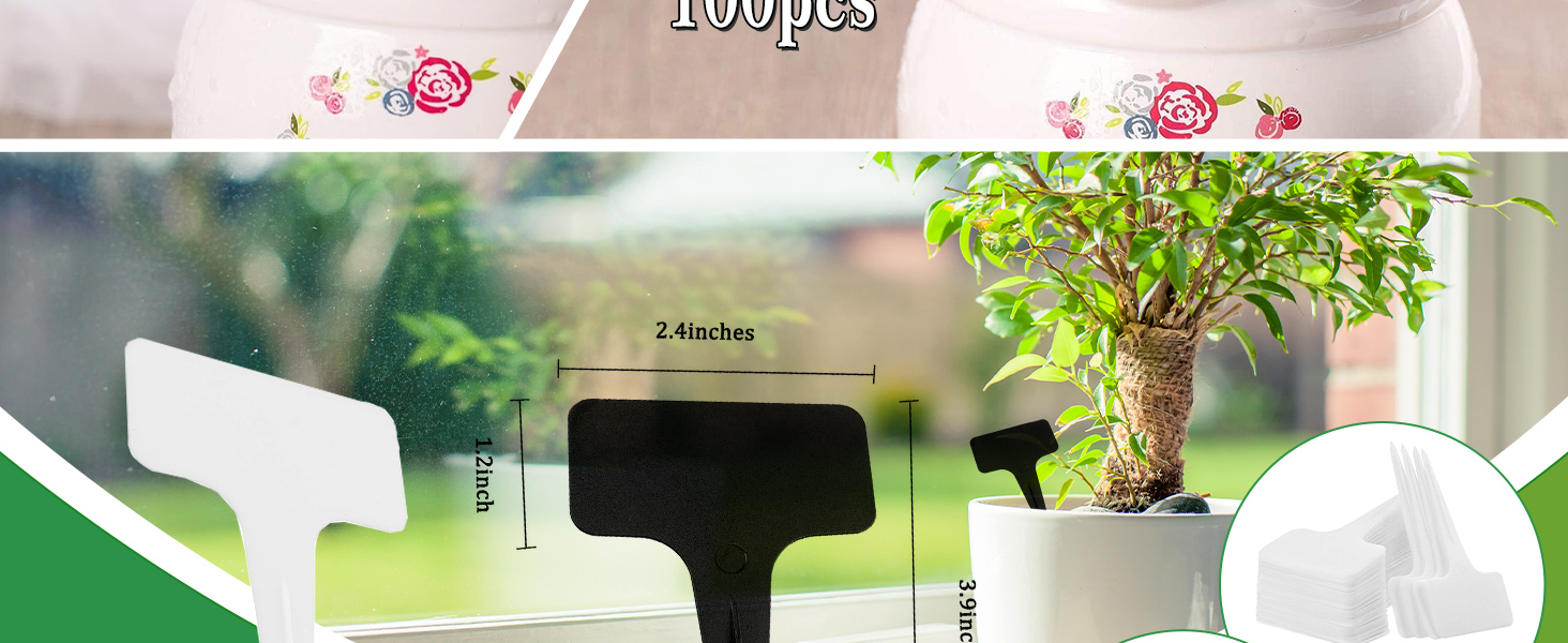 100 Pcs Plastic Plant Labels