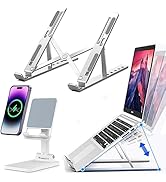 KLAQQED Laptop Stand for Desk, Aluminum Portable Laptop Stand, Phone Stand Holder, Foldable Table...